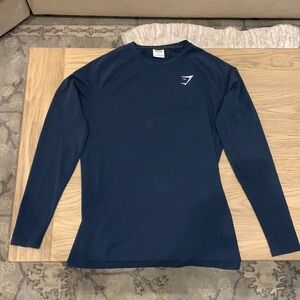 Gymshark CREST LONG SLEEVE T-SHIRT - Medium, Navy